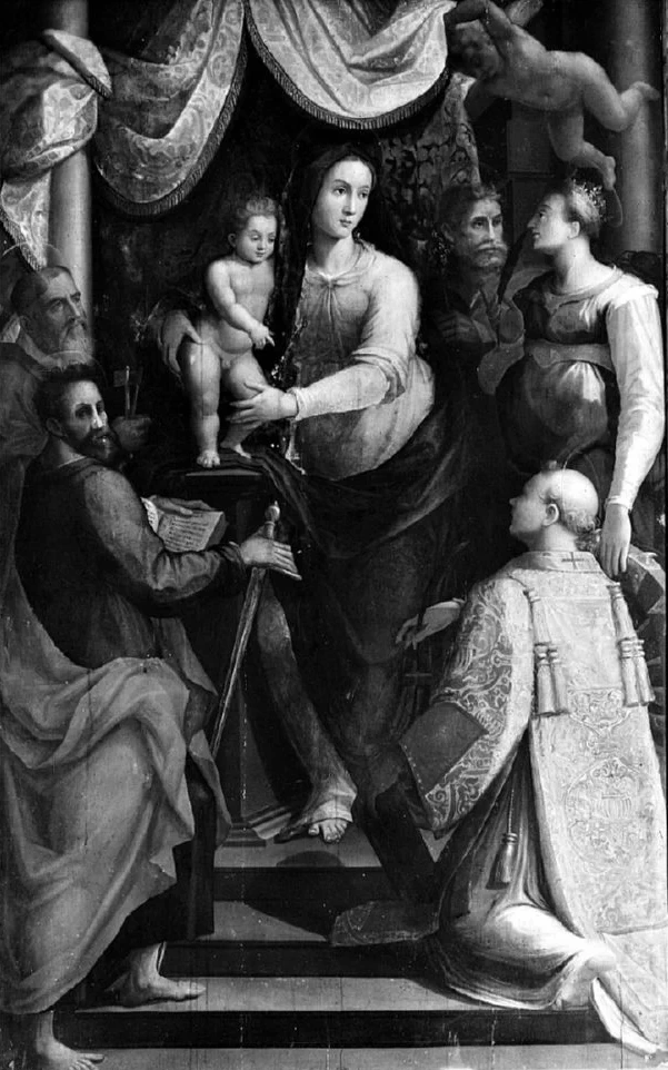 Madonna col Bambino e i santi Pietro, Paolo, Giuseppe, Caterina d'Alessandria e Lorenzo - Colle di Val d'Elsa, Siena